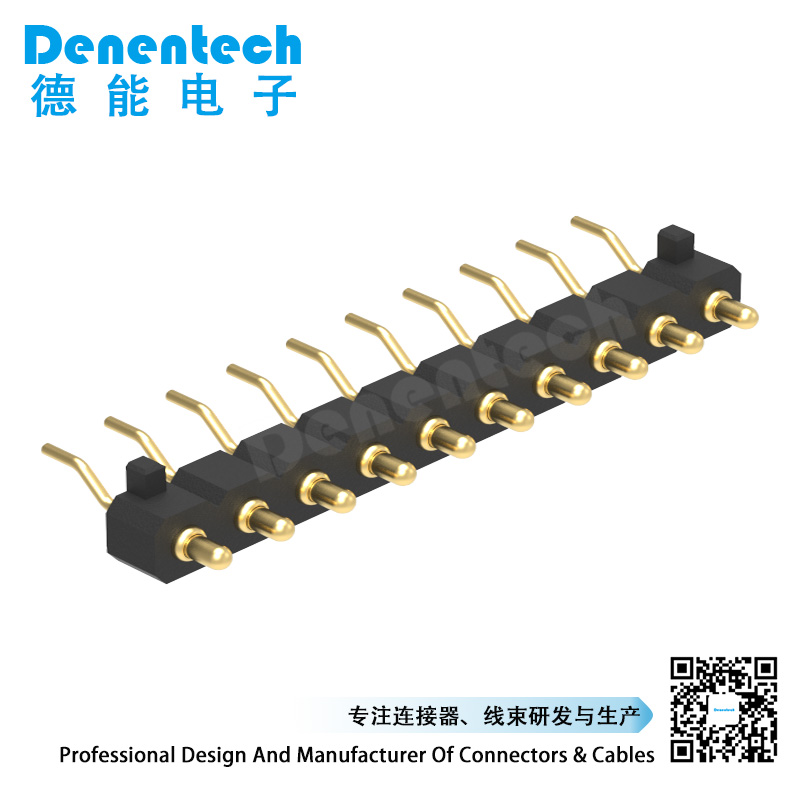 Denentech factory Outlet 3.00MM H2.5MM single row male right angle SMT pogo pin with peg